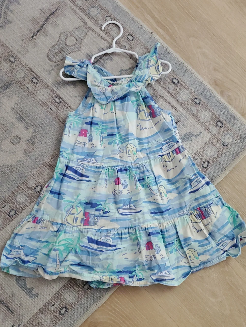 Vineyard Vines X Target Girls Beach Tropical Ruffle Midi Dress SzXS (4/5)